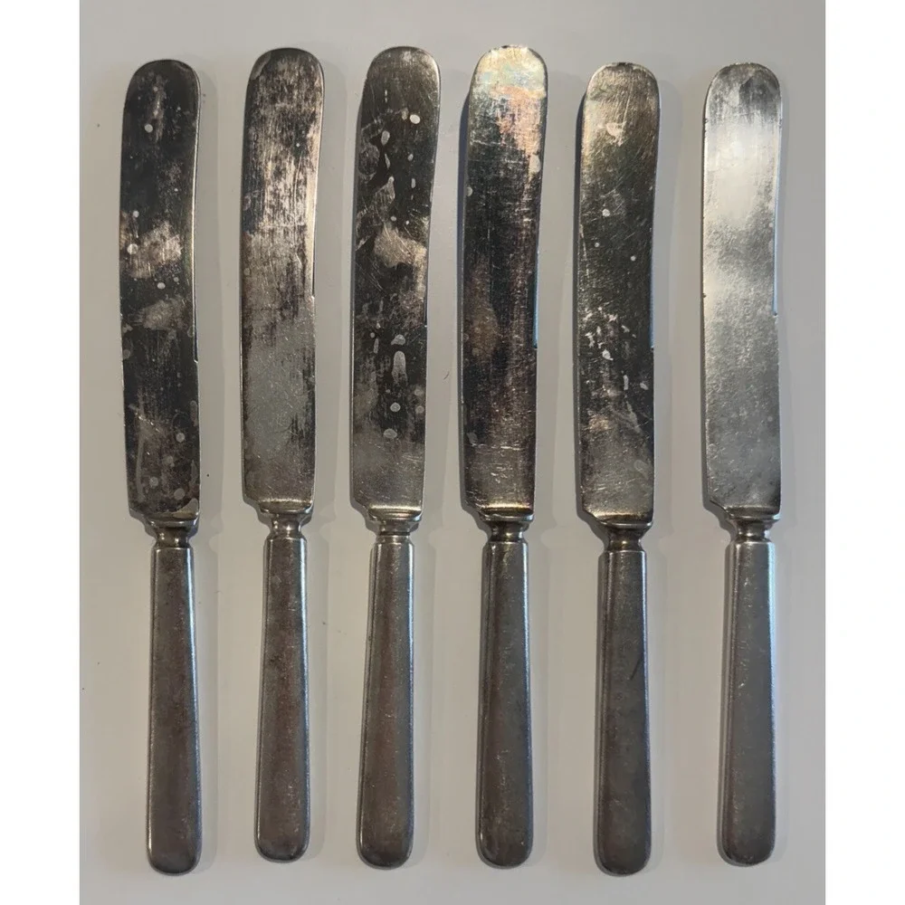 Vtg Marked: Holmes Irving Co. Special - Silver plate ? Flatware Knife Set Of 6